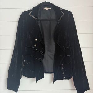 Elegant Black Velvet Women's Jacket, Size 6